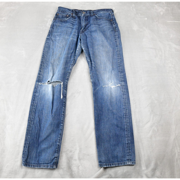 Lucky Brand Jeans Mens 30X32 (29x31 meas) 429 Classic Straight Distresse Denim - Picture 1 of 11
